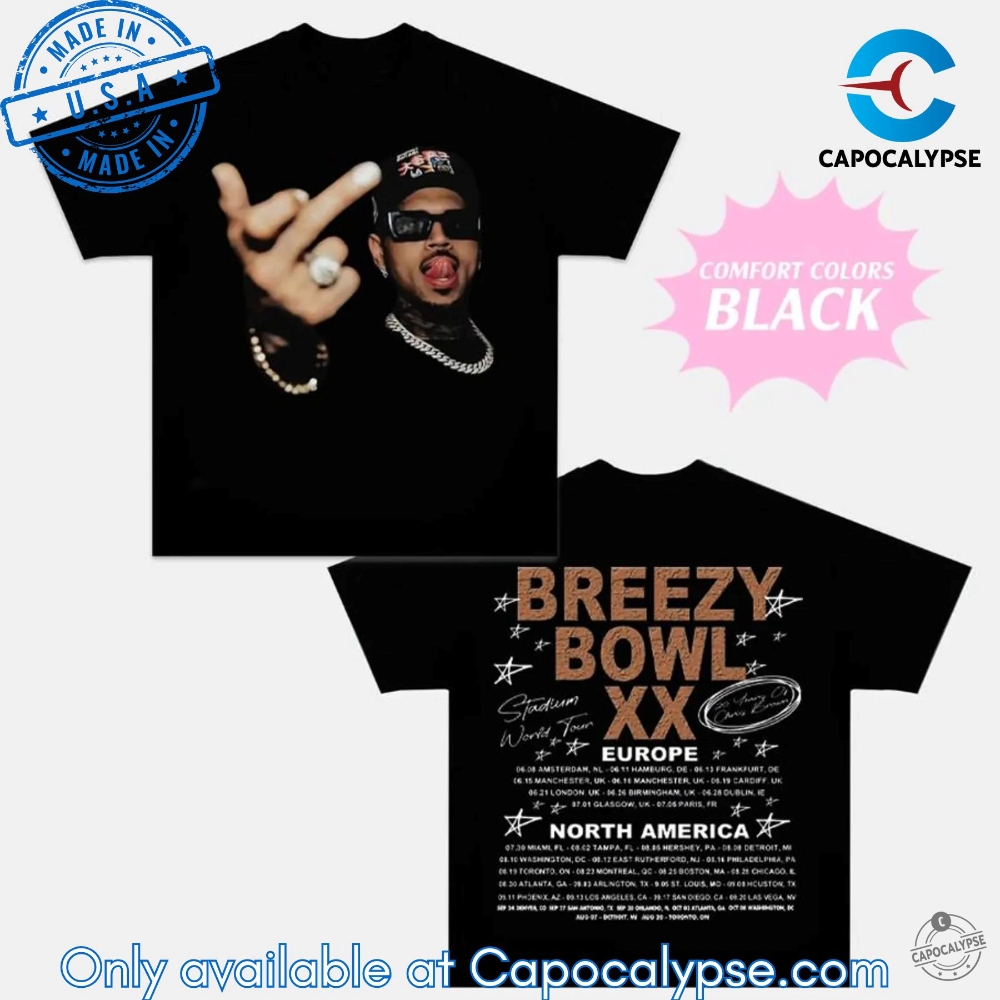 Chris Brown Middle Finger Breezy Bowl Xx Tour Shirt capocalypse 1