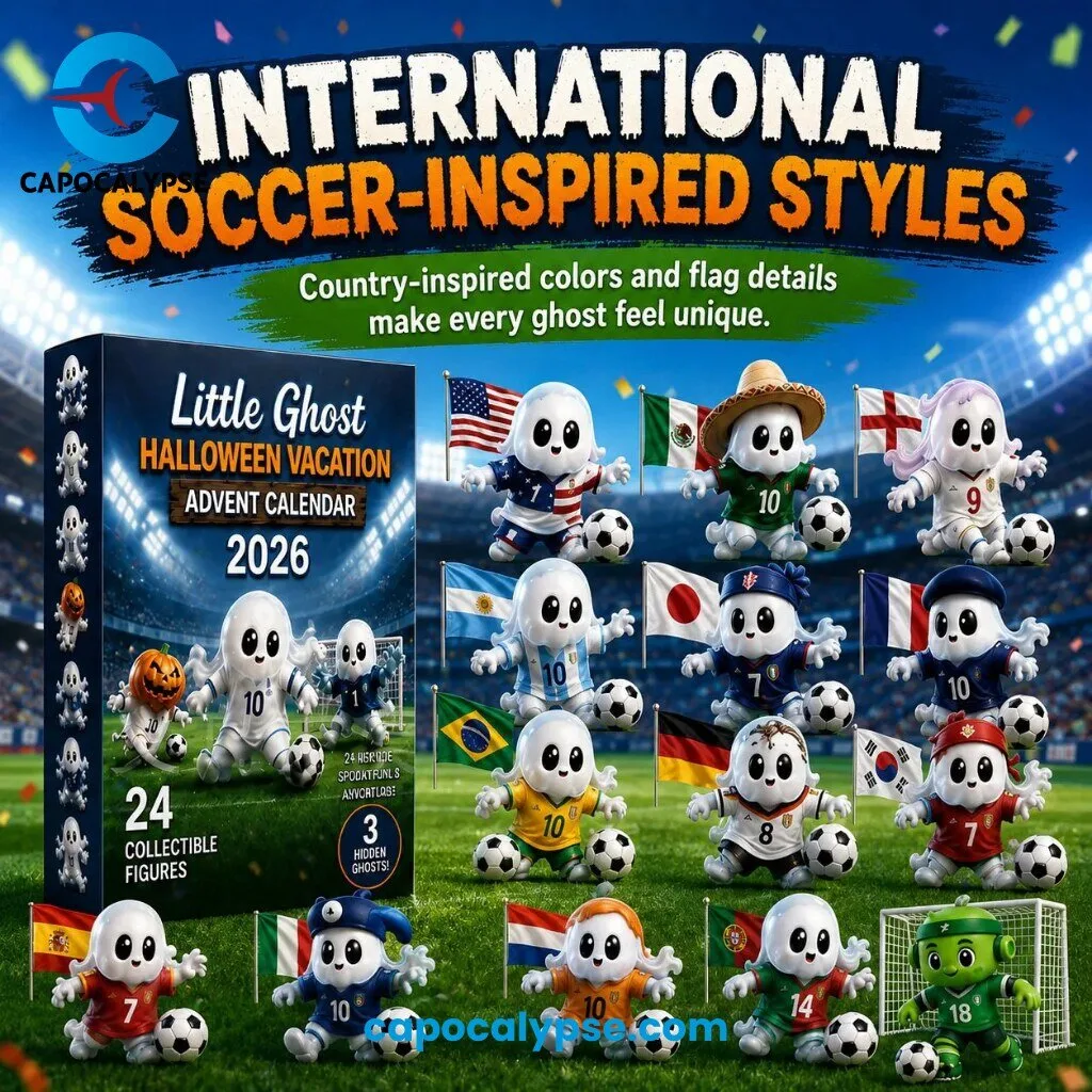 Little Ghost Halloween Vacation Advent Calendar 2026 24 Collectible Soccer Ghost Figurines