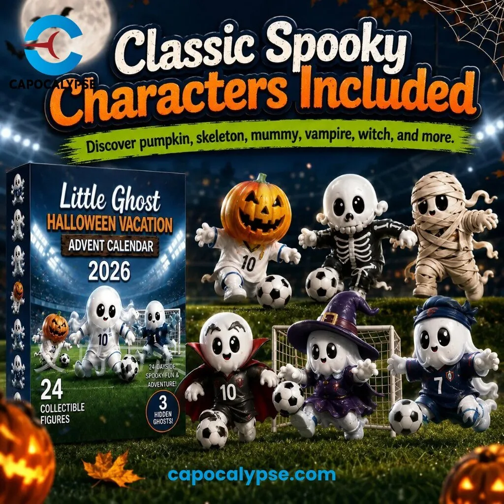 Little Ghost Halloween Vacation Advent Calendar 2026 24 Collectible Soccer Ghost Figurines