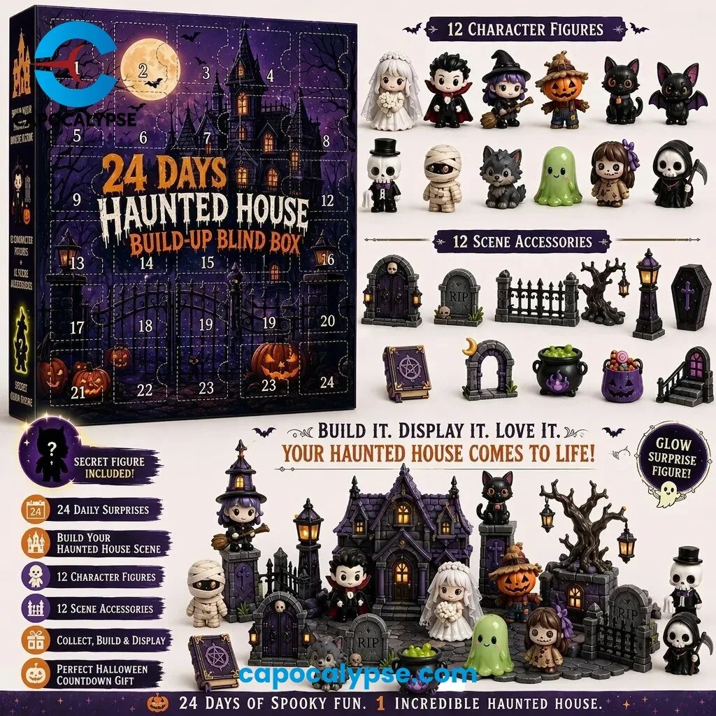 24 Days Haunted House Build-Up Blind Box Advent Calendar 12 Figures 12 Accessories