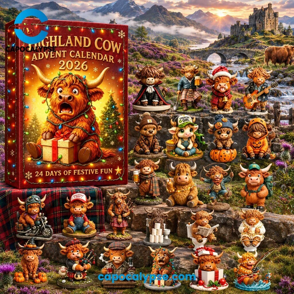 Highland Cow Advent Calendar 2026 With 24 Collectible Character Charms Scottish Highlands Theme