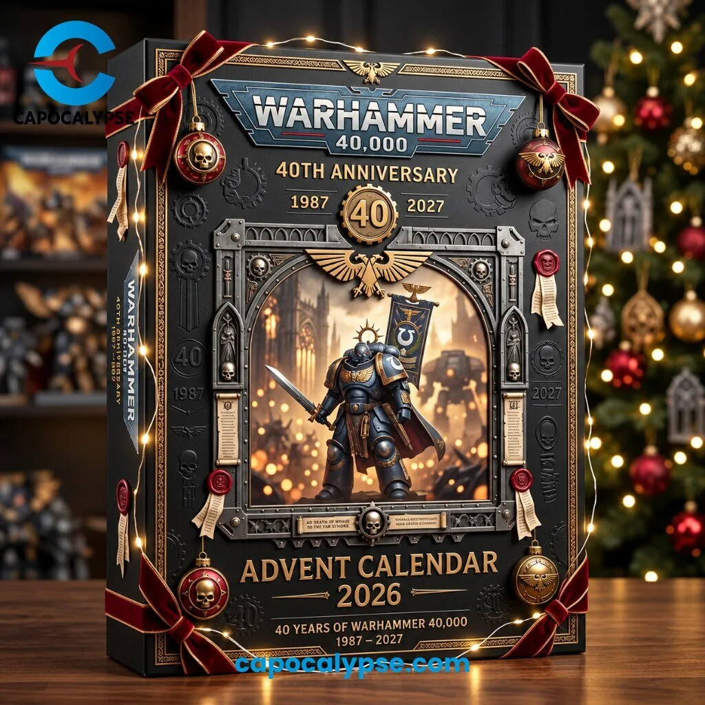 Warhammer 40,000 40th Anniversary Advent Calendar 2026 With 24 Collectible Space Marine And Character Ornaments 1987-2027