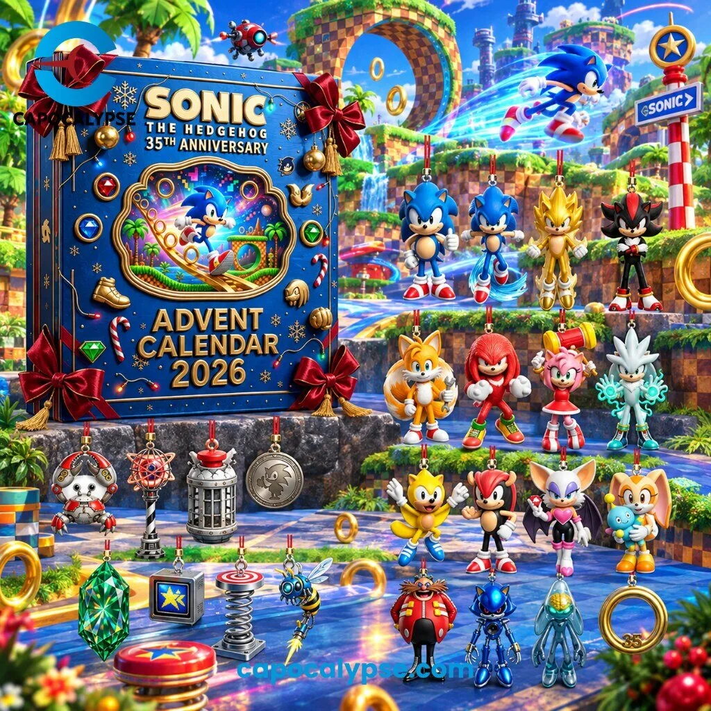 Sonic The Hedgehog 35th Anniversary Advent Calendar 2026 With 24 Collectible Charm Ornaments