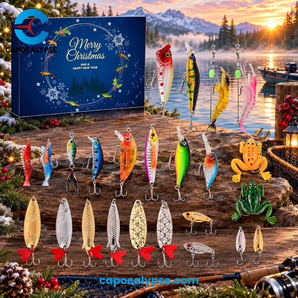 Capocalypse Christmas Fishing Lure Gift Set 25 Pack Merry Christmas Happy New Year