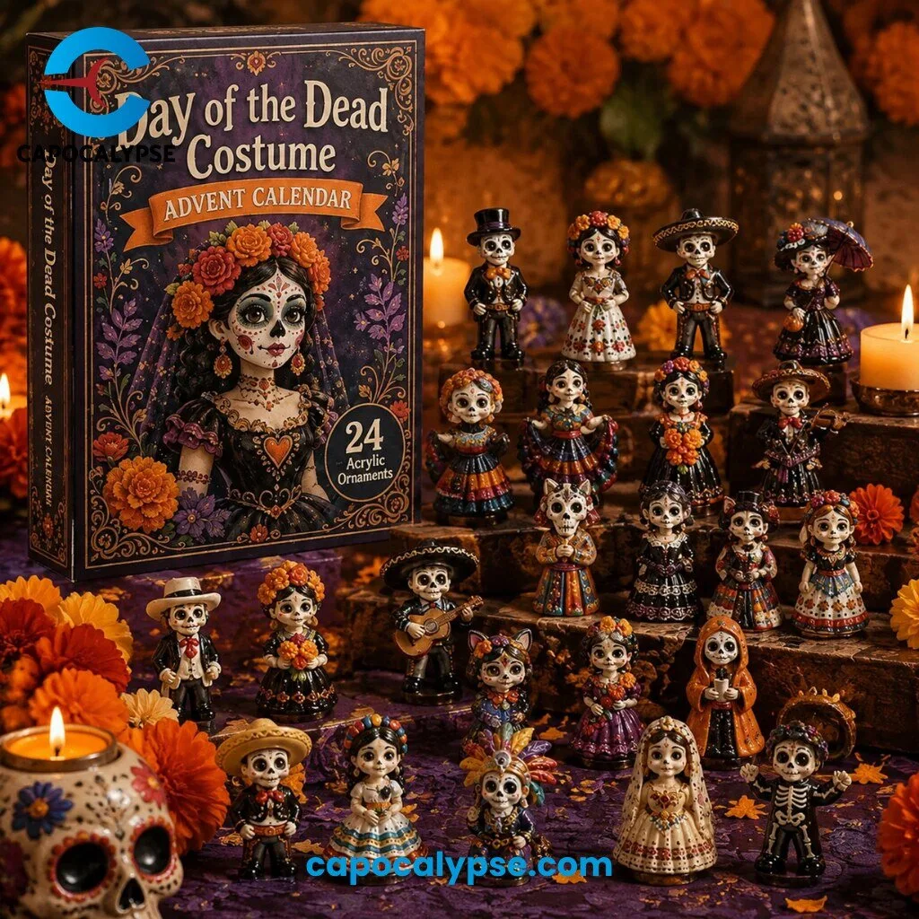Day of the Dead Costume Advent Calendar 24 Acrylic Ornaments