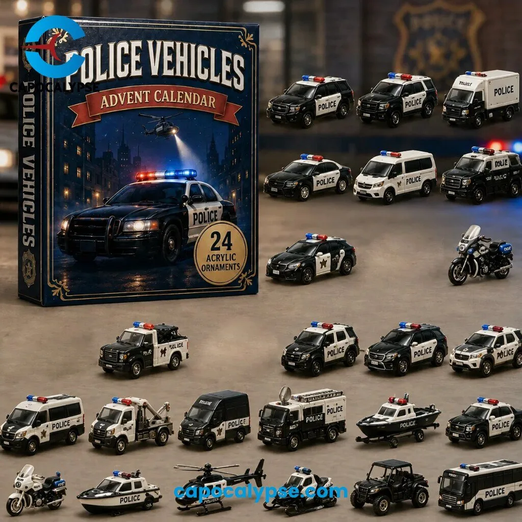 Police Vehicles Advent Calendar 24 Diecast Collectible Models