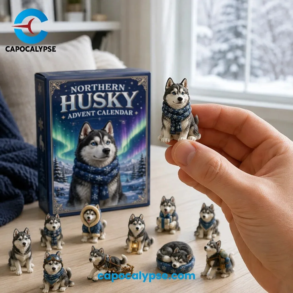 Northern Husky Advent Calendar 24 Acrylic Ornaments