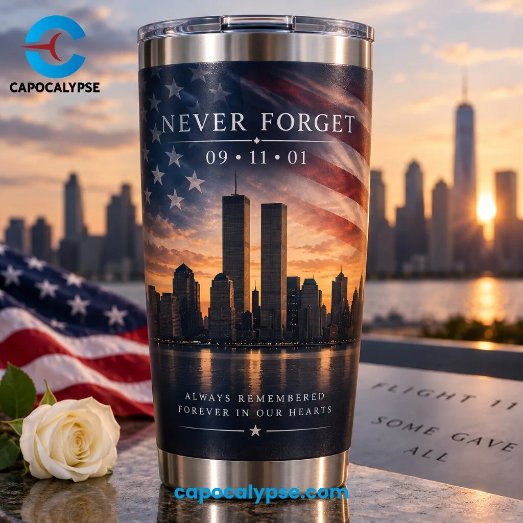 Never Forget 09.11.01 World Trade Center Memorial Tumbler