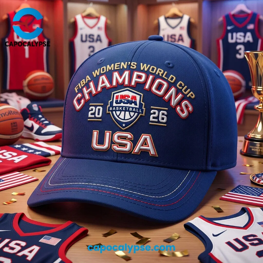 FIBA Women's World Cup 2026 Champions USA Basketball Navy Cap