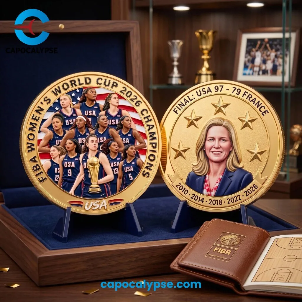 FIBA Women's World Cup 2026 Champions Commemorative Coin Set USA Basketball