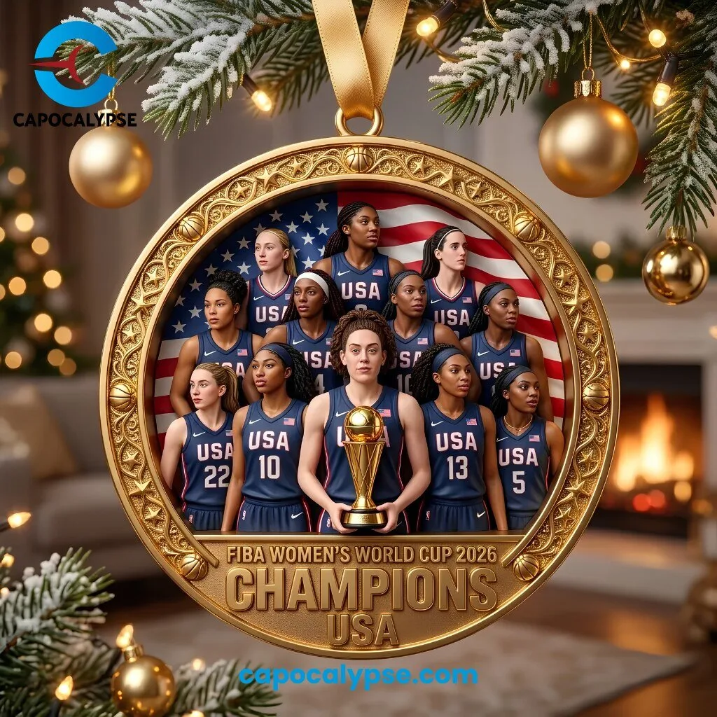 FIBA Women's World Cup 2026 Champions USA Basketball Christmas Ornament