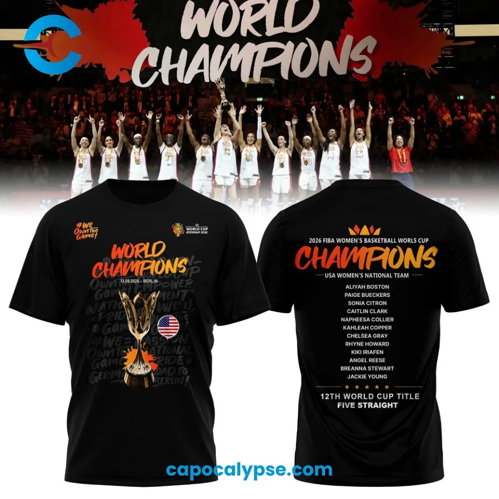 USA Womens Basketball World Cup 2026 Champions Roster T-Shirt