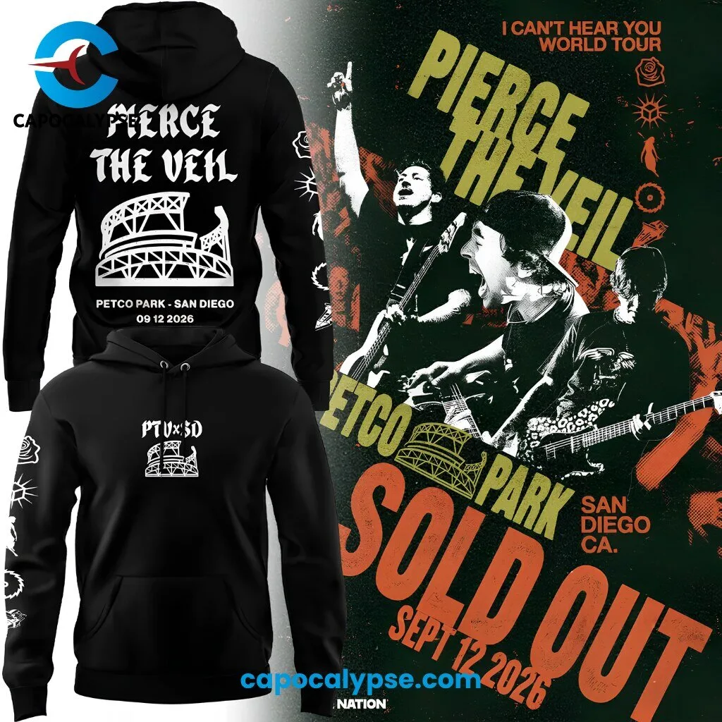 Pierce The Veil San Diego Petco Park 2026 White T-Shirt