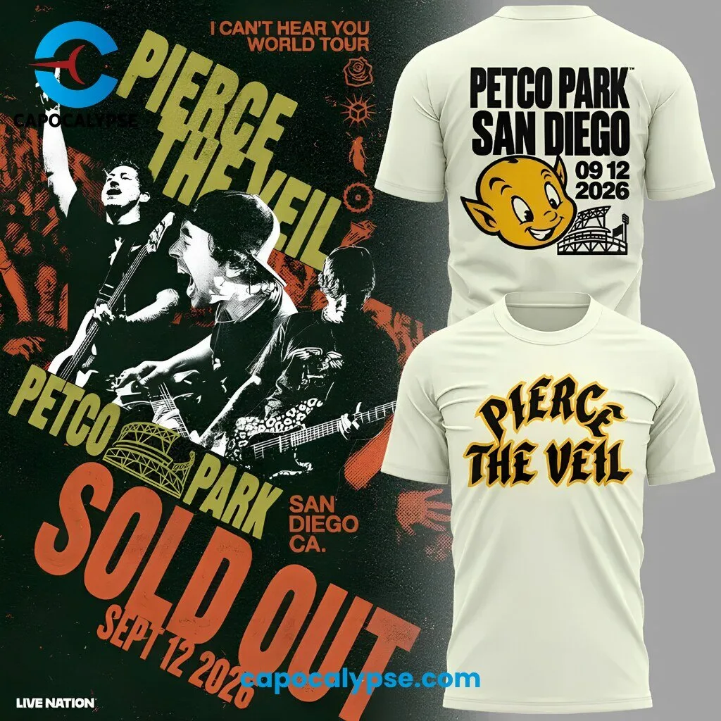 Pierce The Veil Red Hoodie San Diego Petco Park September 2026