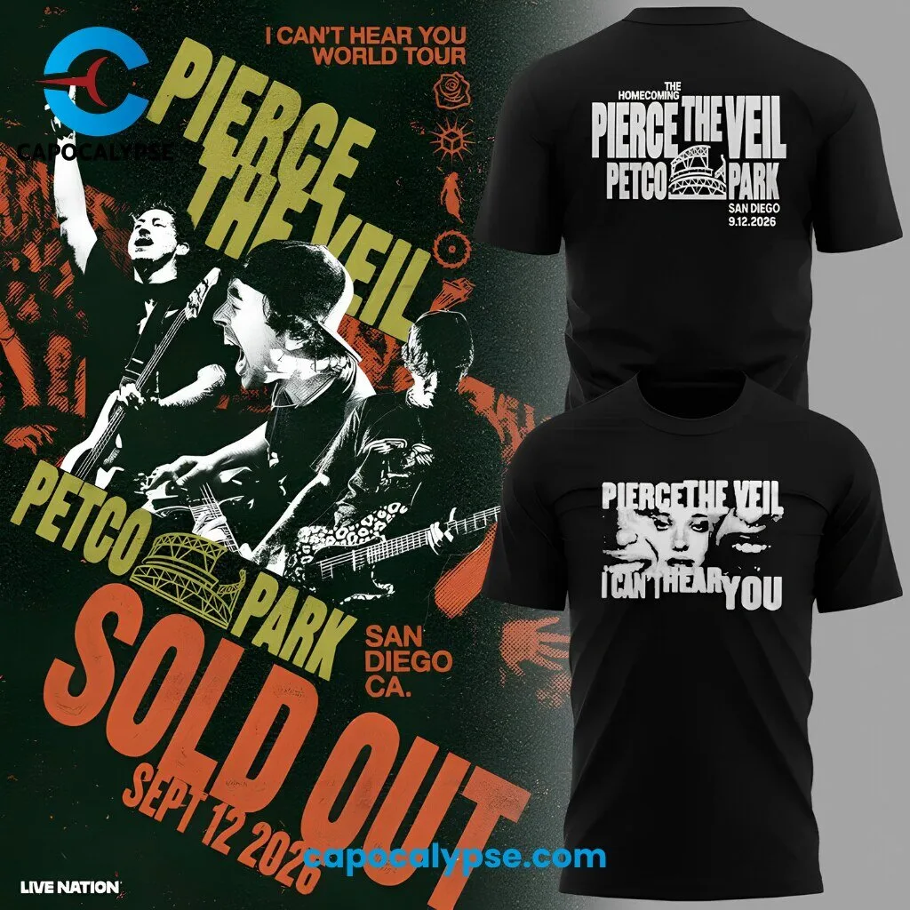Pierce The Veil I Cant Hear You World Tour T-Shirt White