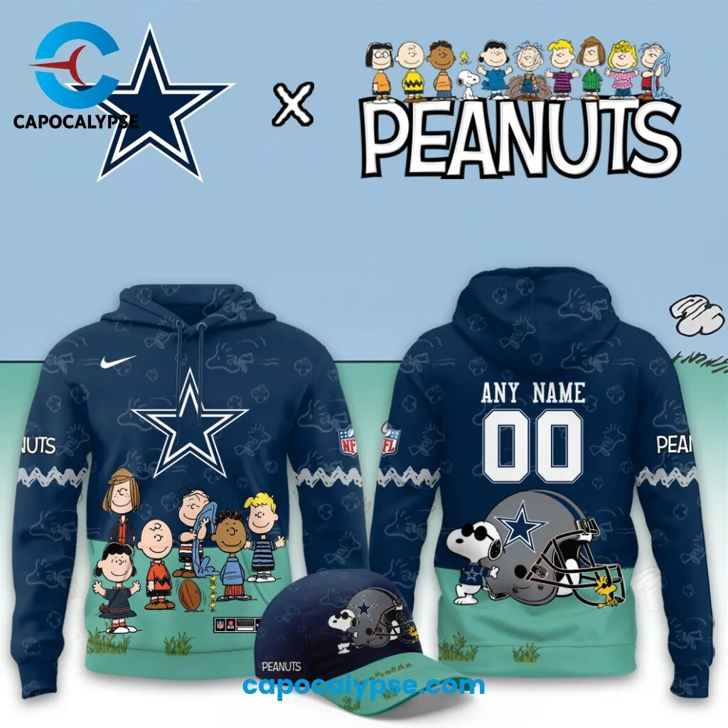 Dallas Cowboys Peanuts Customizable Hoodie With Snoopy And Charlie Brown