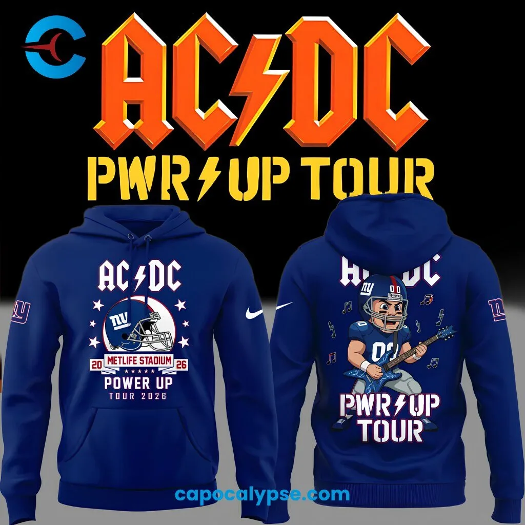 AC/DC New York Giants Power Up Tour 2026 Metlife Stadium Hoodie