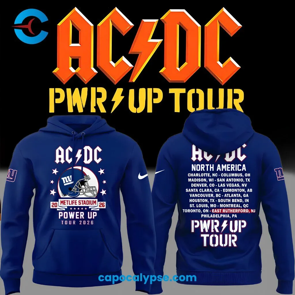AC/DC New York Giants Power Up Tour 2026 Complete Dates Hoodie