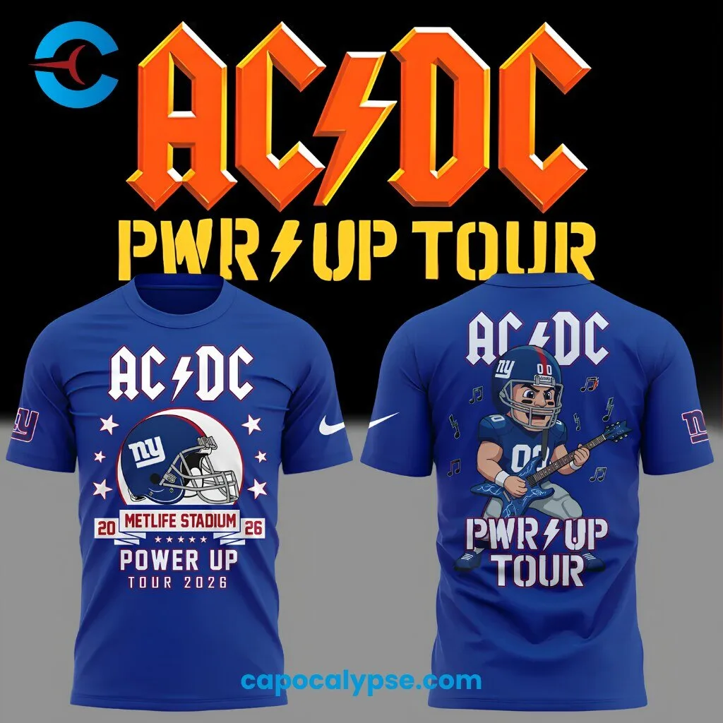 AC/DC New York Giants Power Up Tour 2026 T-Shirt