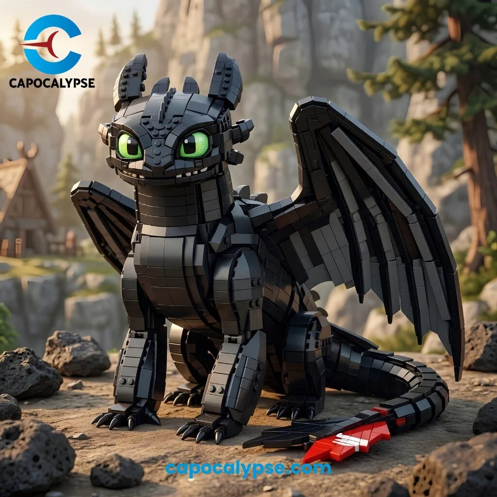 How To Train Your Dragon Toothless Night Fury Buildable Dragon Figure