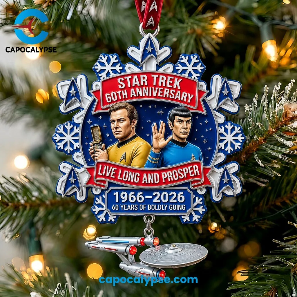 Star Trek 60th Anniversary Live Long and Prosper Ornament 1966-2026