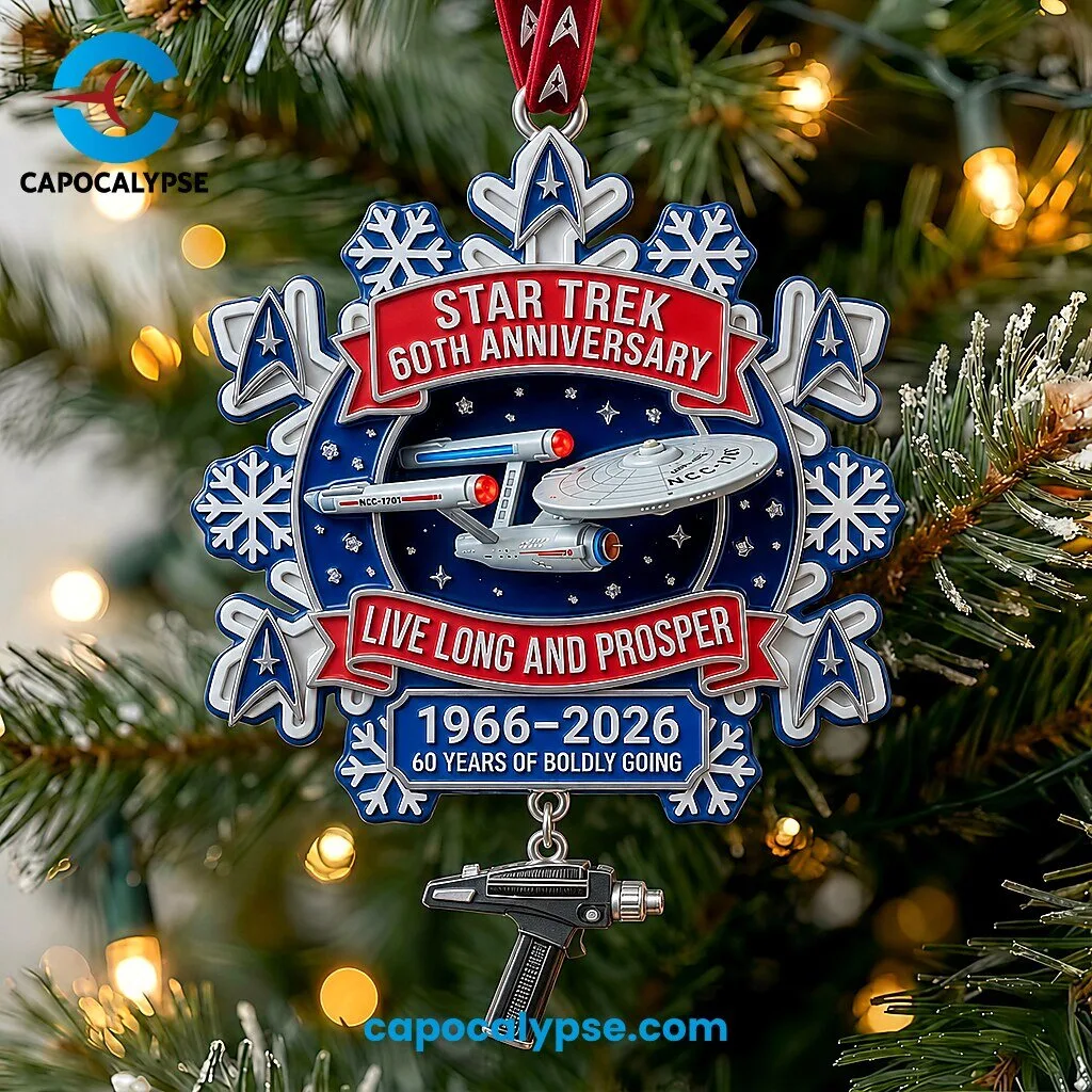 Star Trek 60th Anniversary USS Enterprise Starship Ornament 1966-2026