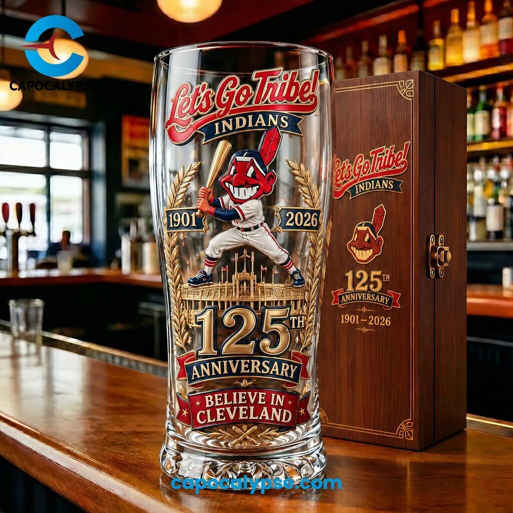 Cleveland Indians 125th Anniversary 1901-2026 Believe in Cleveland Glass