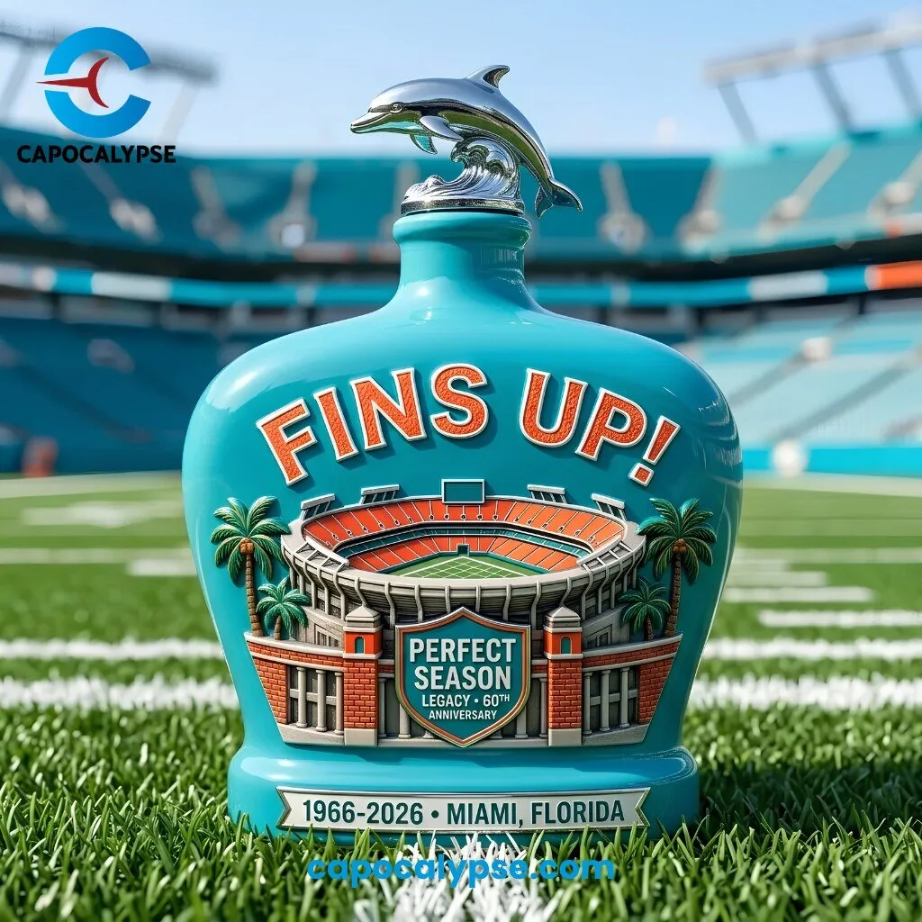 Miami Dolphins Perfect Season Legacy 60th Anniversary 1966-2026 Decanter