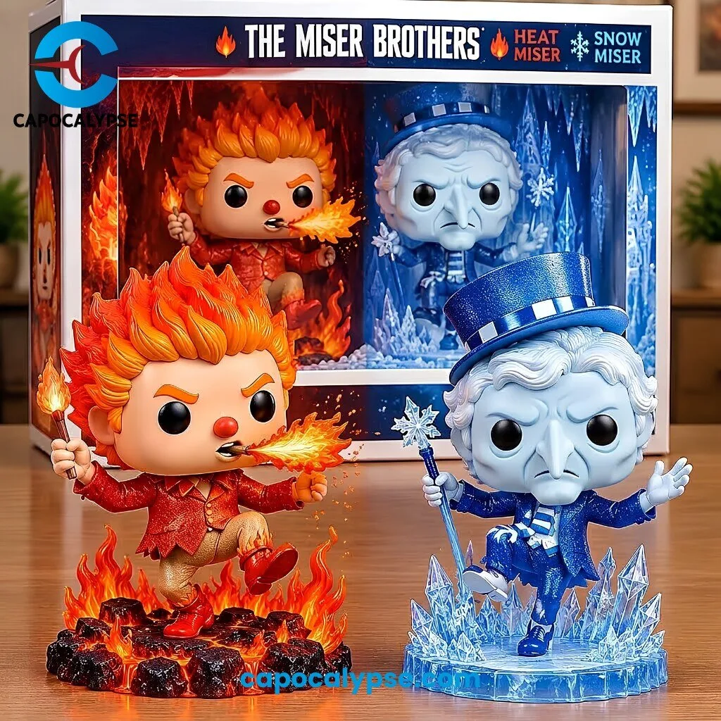 The Miser Brothers Heat Miser and Snow Miser Funko Pop Set