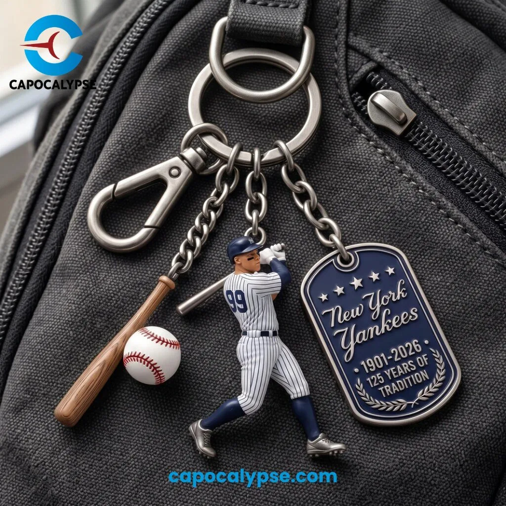 New York Yankees 125th Anniversary Multi-Charm Keychain