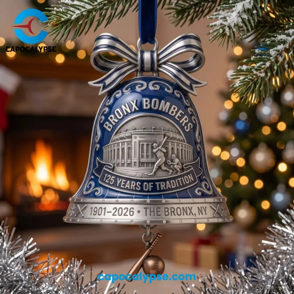 Bronx Bombers 125 Years of Tradition Metal Bell Ornament 1901-2026