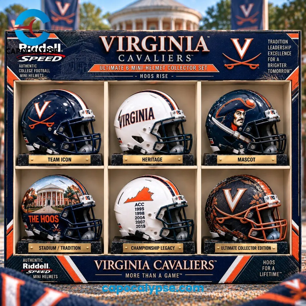 Virginia Cavaliers Ultimate 6 Mini Helmet Collector Set Hoos Rise