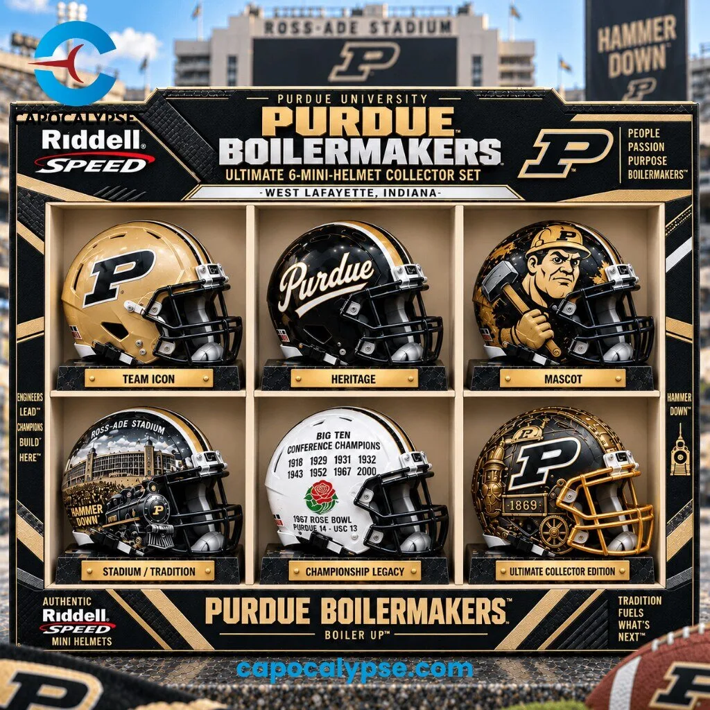 Purdue Boilermakers Ultimate 6 Mini Helmet Collector Set Boiler Up