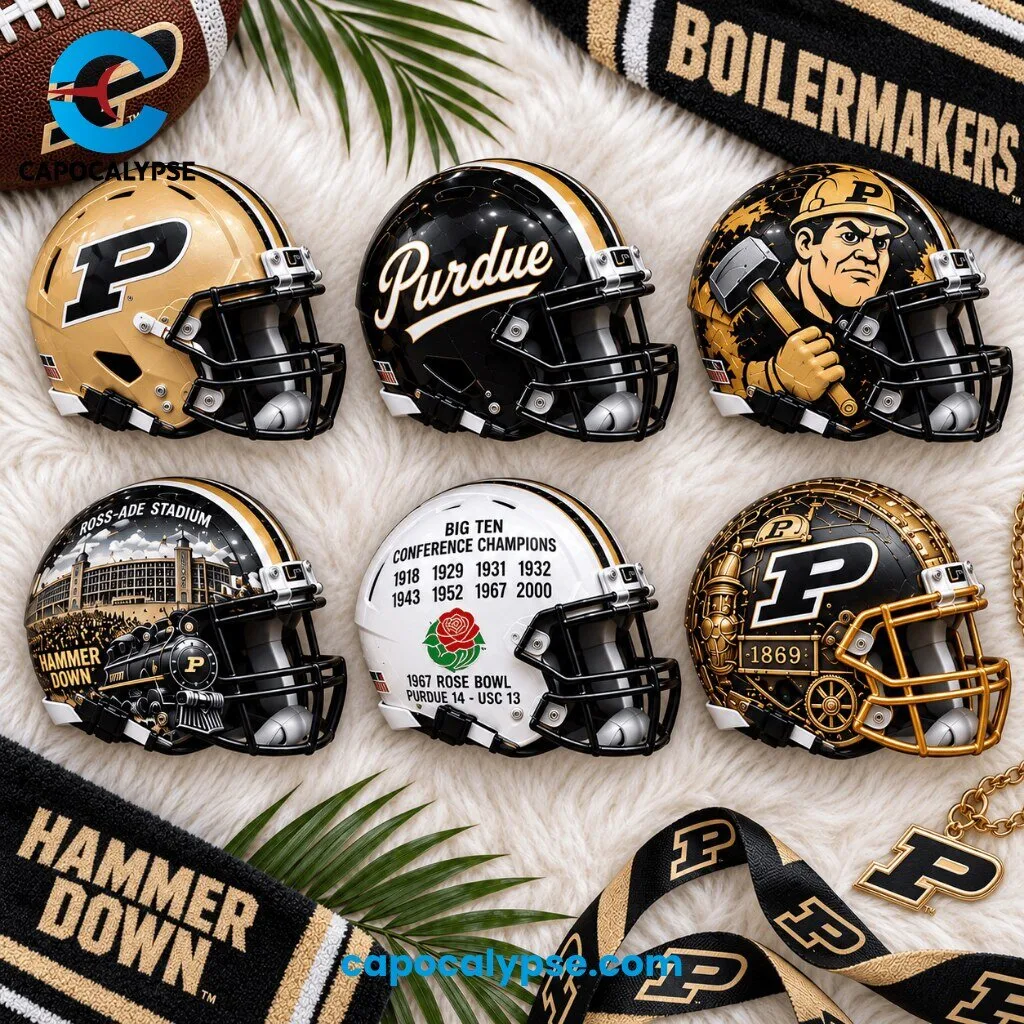 Purdue Boilermakers Ultimate 6 Mini Helmet Collector Set Boiler Up