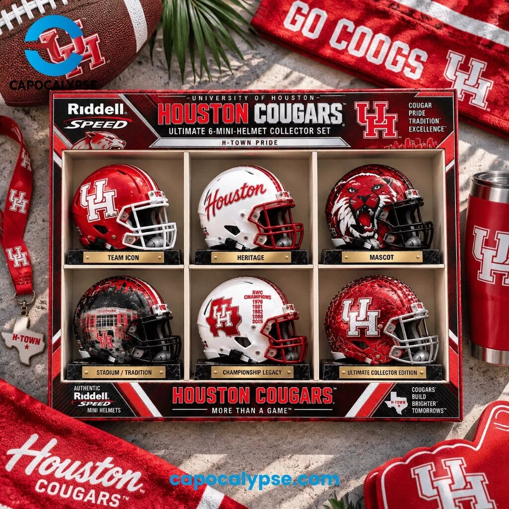 Houston Cougars Ultimate 6 Mini Helmet Collector Set H-Town Pride