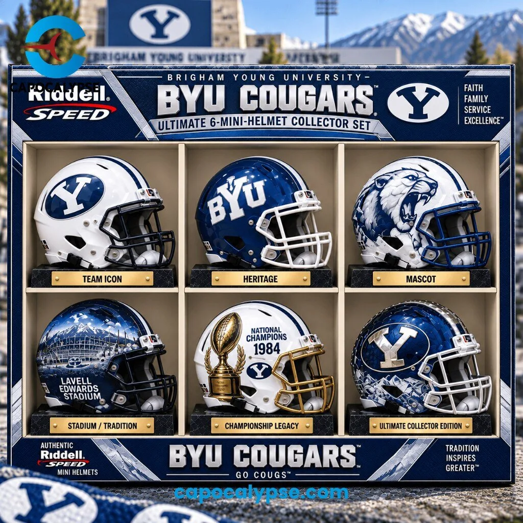 BYU Cougars Ultimate 6 Mini Helmet Collector Set Go Cougs