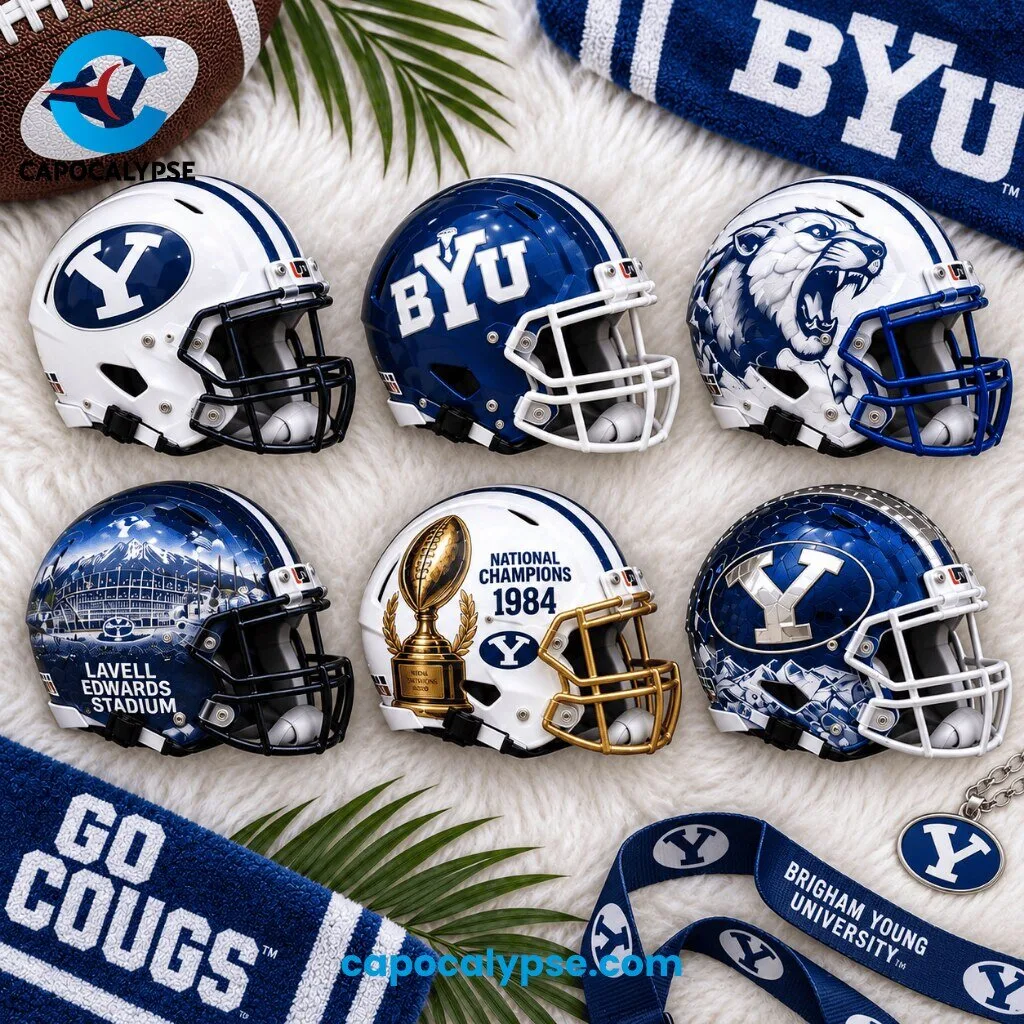BYU Cougars Ultimate 6 Mini Helmet Collector Set Go Cougs