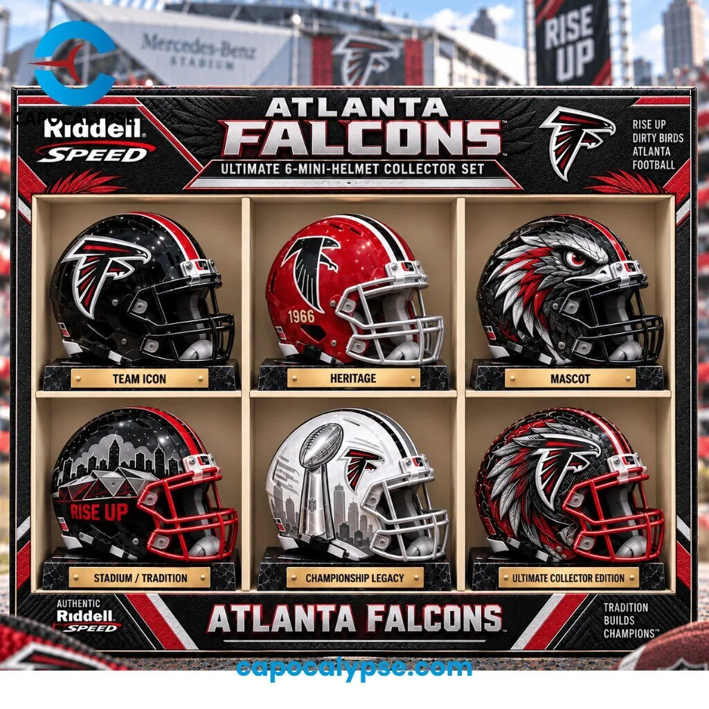 Atlanta Falcons Ultimate 6 Mini Helmet Collector Set Rise Up