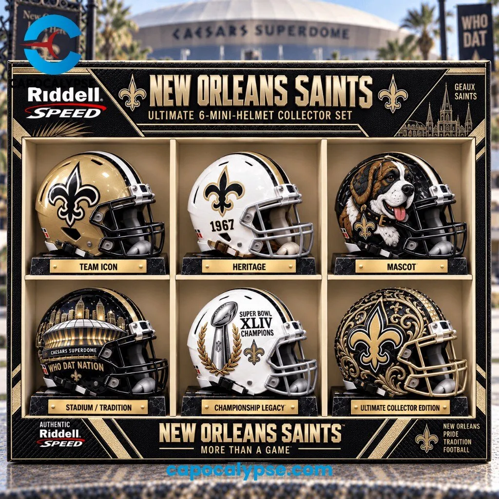 New Orleans Saints Ultimate 6-Mini-Helmet Collector Set