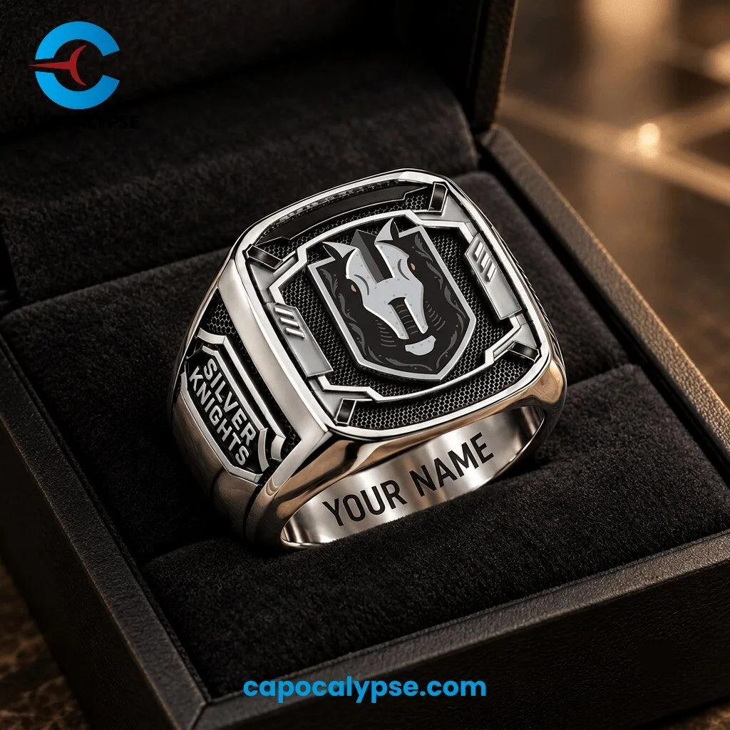 Vegas Golden Knights Personalized Championship Ring Silver Knights Custom Name