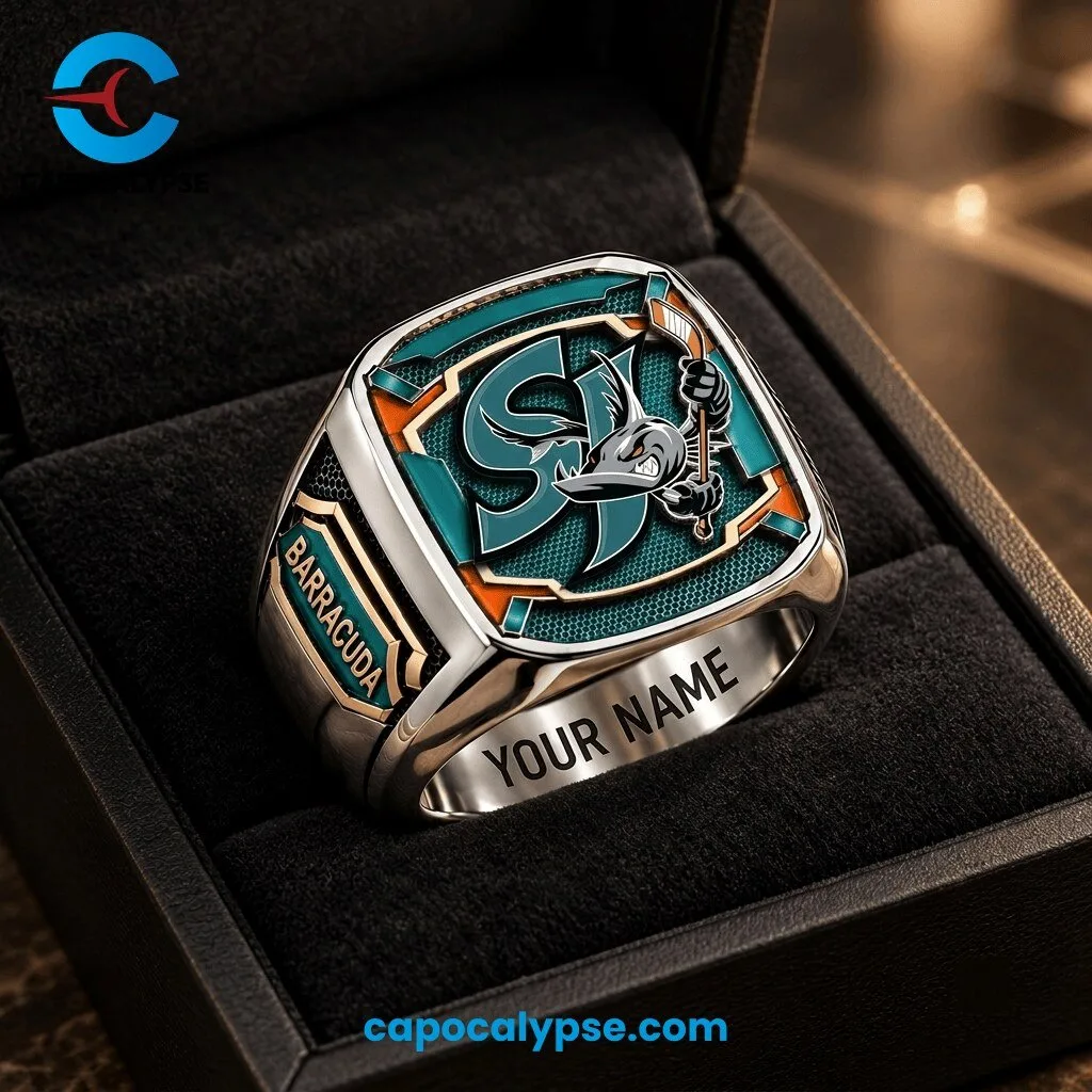 Barracuda Personalized Championship Hockey Ring