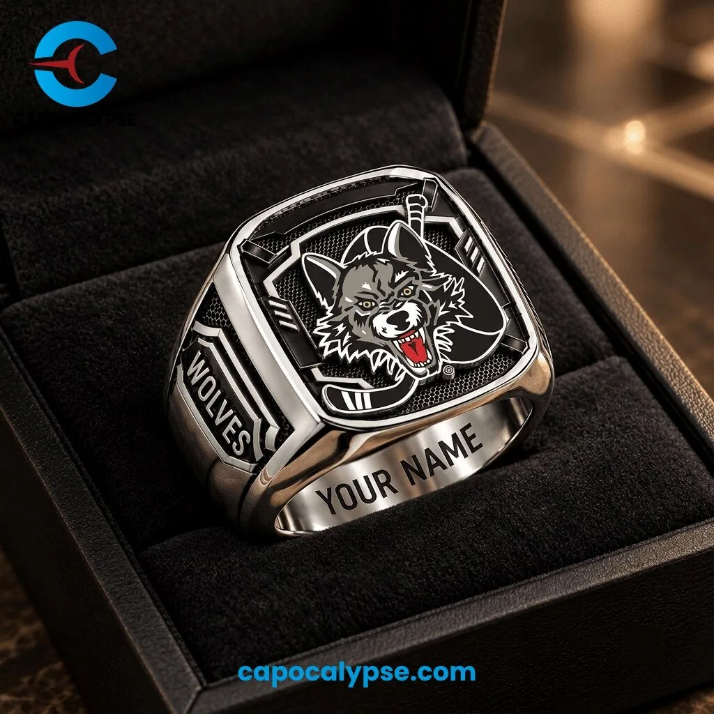 Wolves Personalized Championship Hockey Ring