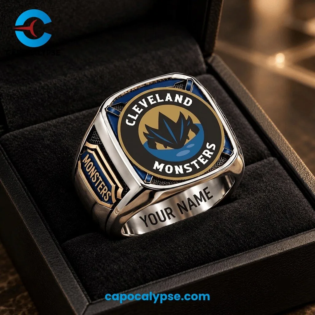 Cleveland Monsters Personalized Championship Hockey Ring