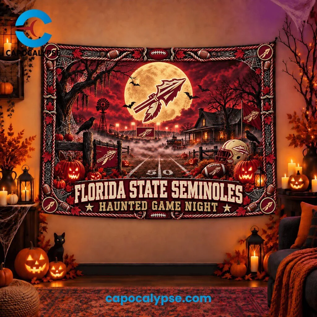 Florida State Seminoles Haunted Game Night Wall Tapestry