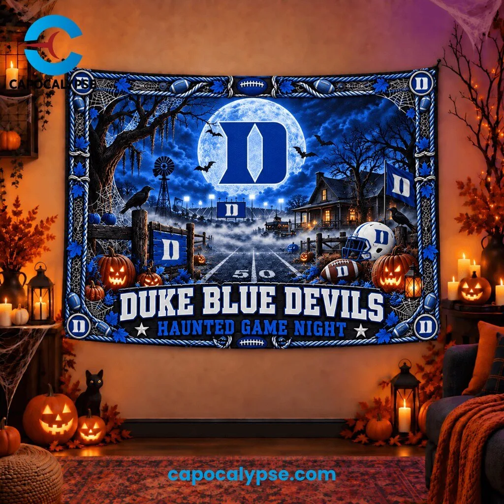 Duke Blue Devils Haunted Game Night Tapestry Banner