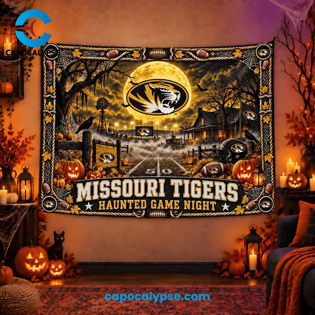 Missouri Tigers Haunted Game Night Tapestry Banner