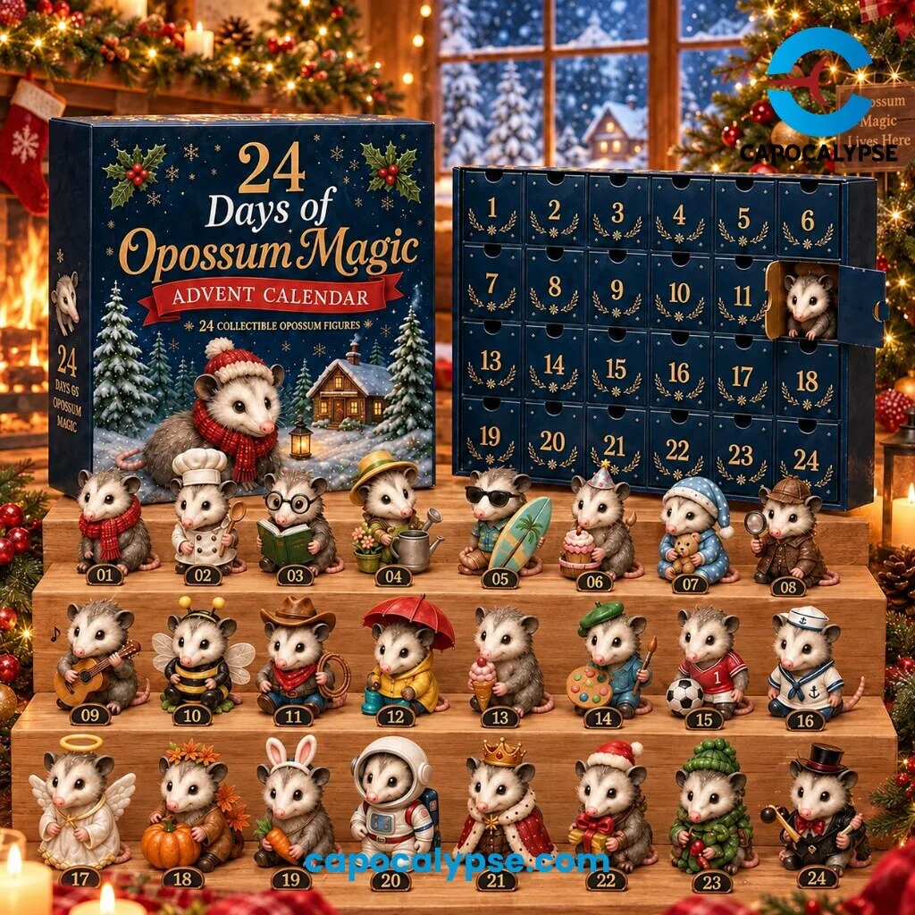 24 Days of Opossum Magic Christmas Advent Calendar - Collectible Opossum Ornaments