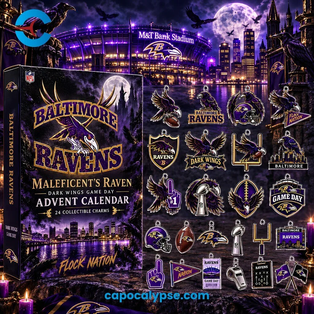 Baltimore Ravens Maleficent's Raven Dark Wings Game Day Advent Calendar - 24 Collectible Charms