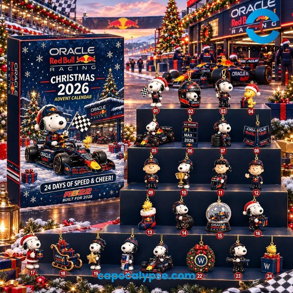 Oracle Red Bull Racing 2026 Christmas Advent Calendar - 24 Collectible Snoopy Charms