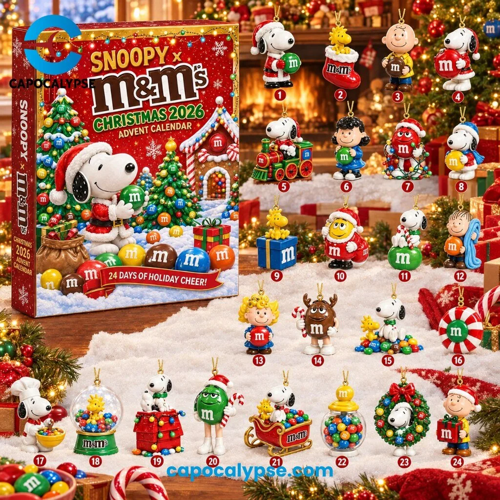 Snoopy M&Ms 2026 Christmas Advent Calendar - 24 Collectible Candy Charms